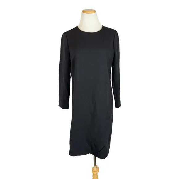 princess polly baby blue dress Plus Size Classic 3/4 Sleeve Modest Knee-Length Shift Dress Black / 20